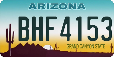 AZ license plate BHF4153