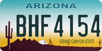 AZ license plate BHF4154