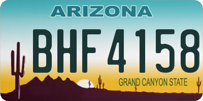 AZ license plate BHF4158