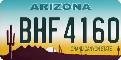 AZ license plate BHF4160