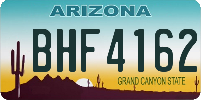 AZ license plate BHF4162