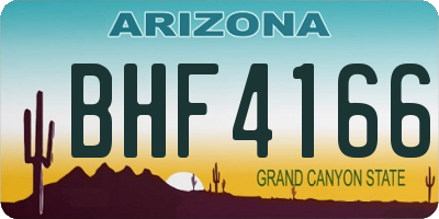 AZ license plate BHF4166