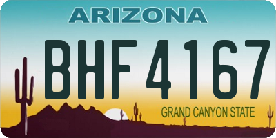 AZ license plate BHF4167