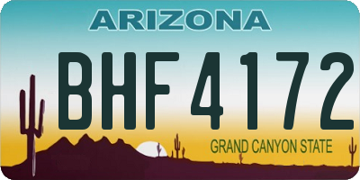 AZ license plate BHF4172