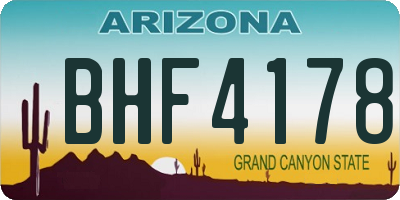 AZ license plate BHF4178