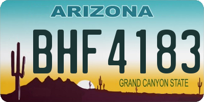 AZ license plate BHF4183