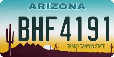 AZ license plate BHF4191
