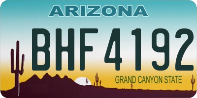 AZ license plate BHF4192