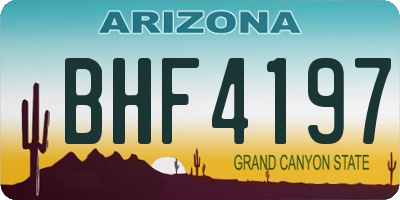 AZ license plate BHF4197