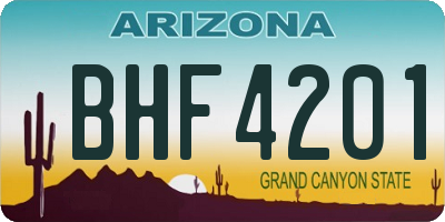 AZ license plate BHF4201