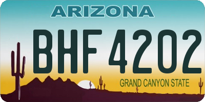 AZ license plate BHF4202