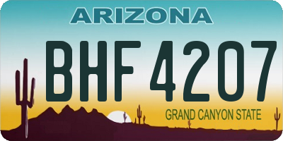 AZ license plate BHF4207