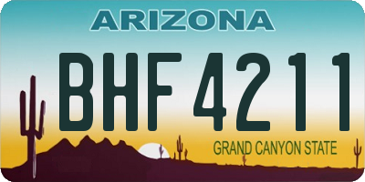 AZ license plate BHF4211