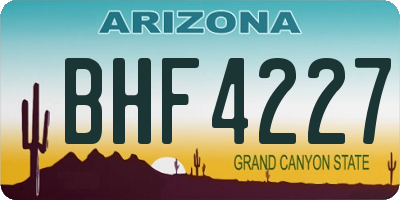 AZ license plate BHF4227