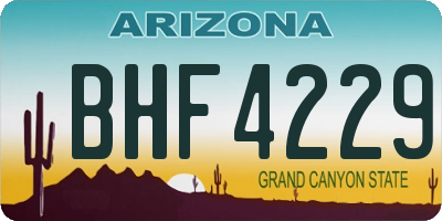 AZ license plate BHF4229