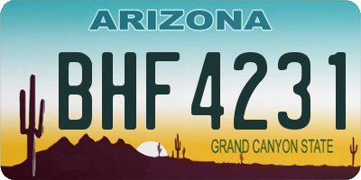 AZ license plate BHF4231