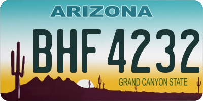 AZ license plate BHF4232