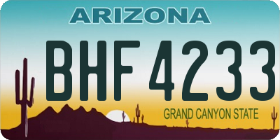 AZ license plate BHF4233