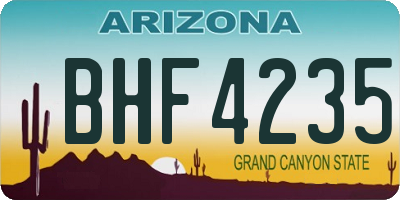 AZ license plate BHF4235
