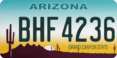 AZ license plate BHF4236