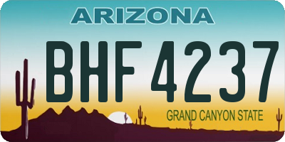 AZ license plate BHF4237