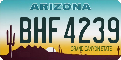 AZ license plate BHF4239