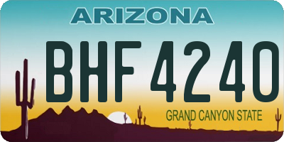 AZ license plate BHF4240