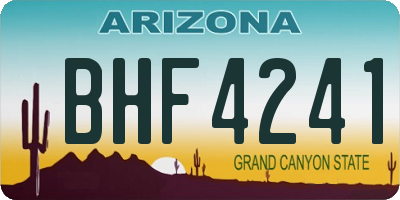 AZ license plate BHF4241