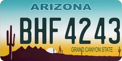 AZ license plate BHF4243