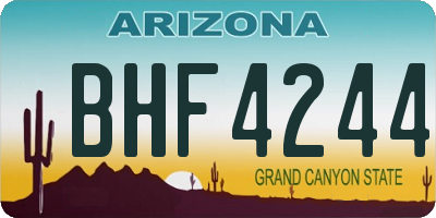 AZ license plate BHF4244