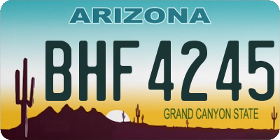 AZ license plate BHF4245