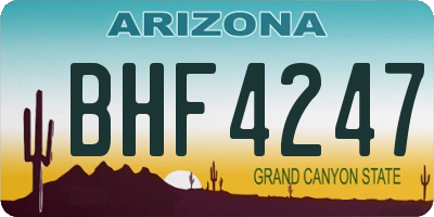 AZ license plate BHF4247