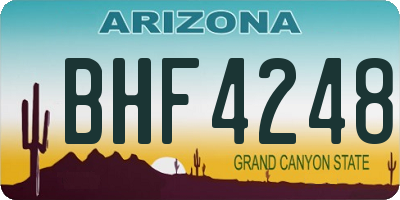 AZ license plate BHF4248