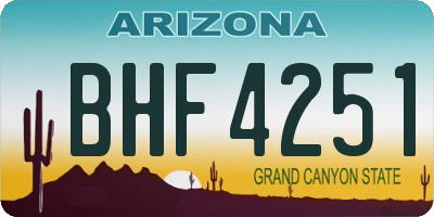 AZ license plate BHF4251