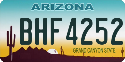 AZ license plate BHF4252