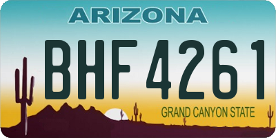 AZ license plate BHF4261