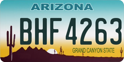 AZ license plate BHF4263