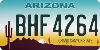 AZ license plate BHF4264