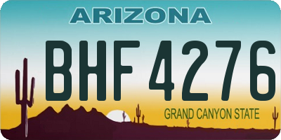 AZ license plate BHF4276