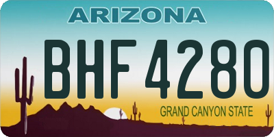 AZ license plate BHF4280