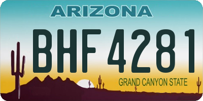 AZ license plate BHF4281