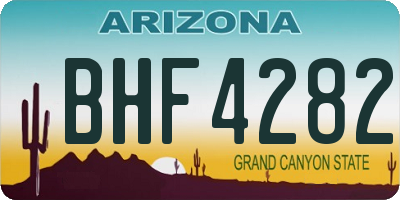 AZ license plate BHF4282
