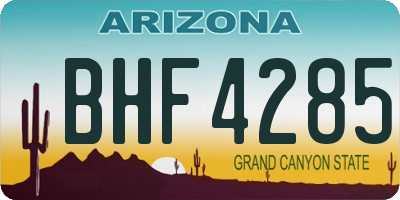 AZ license plate BHF4285
