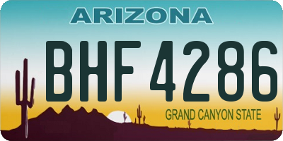 AZ license plate BHF4286