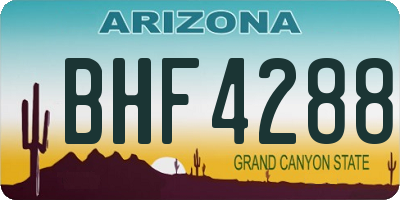 AZ license plate BHF4288