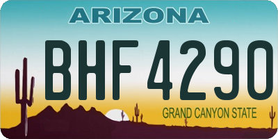 AZ license plate BHF4290