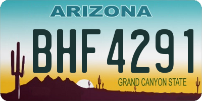 AZ license plate BHF4291