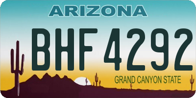 AZ license plate BHF4292
