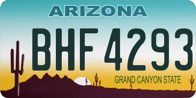 AZ license plate BHF4293