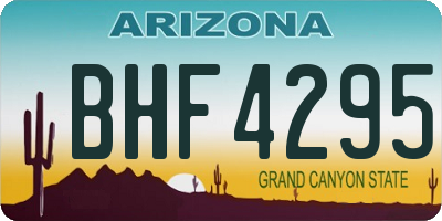 AZ license plate BHF4295